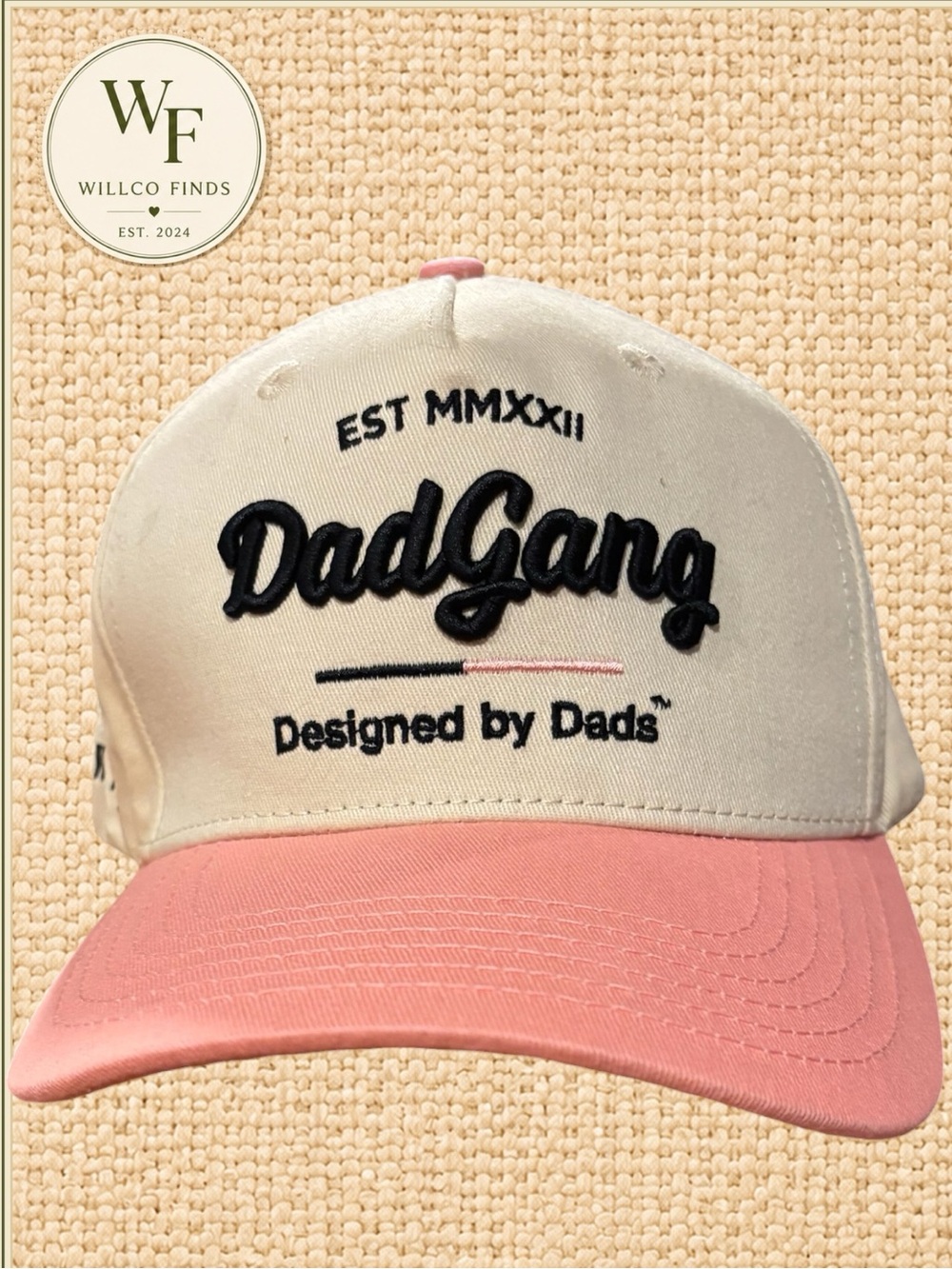 Dad Gang Cream Pink Snapback Hat IYKYK Designed by Dads Embroidered